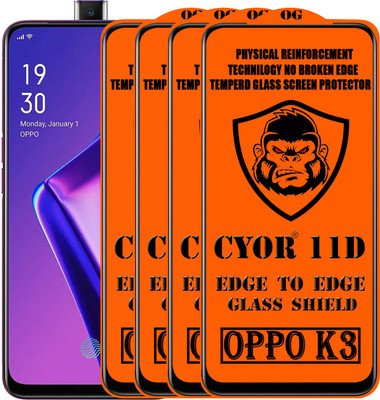 CYOR Edge To Edge Tempered Glass for OPPO K3(Pack of 4)