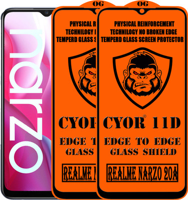 CYOR Edge To Edge Tempered Glass for REALME NARZO 20A(Pack of 2)