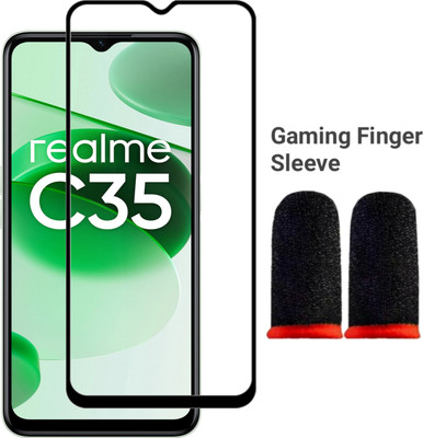 JAI CHARAN Edge To Edge Tempered Glass for Realme C35(Pack of 2)