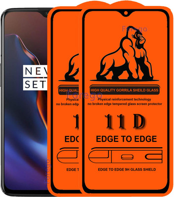 elevend Edge To Edge Tempered Glass for OnePlus 6T(Pack of 2)
