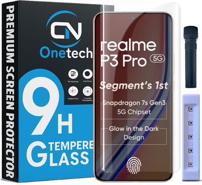 OneTech Edge To Edge Tempered Glass for Realme P3 Pro 5G 9H Hardness, UV Advanced HD+ Screen Protector(Pack of 1)