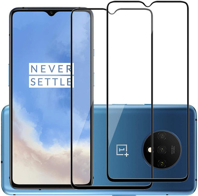 NaturalBuy Edge To Edge Tempered Glass for OnePlus 7T -| 9H tempered glass protects the entire front display And Easy Installation Kit | Full Glue Curved Tempered Glass |(Pack of 2)