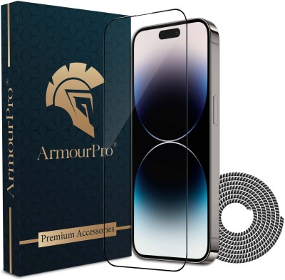 ArmourPro Edge To Edge Tempered Glass for iPhone 14 Pro Max, Apple iPhone 14 Pro Max, iPhone 15 Plus, Apple iPhone 15 Plus, OG Tempered Glass with 1 Metre Cable Protector(Pack of 2)