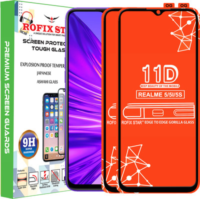 Rofix star Edge To Edge Tempered Glass for REALME 5(Pack of 2)