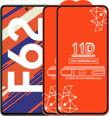 Qyist Edge To Edge Tempered Glass for Samsung Galaxy F62(Pack of 2)