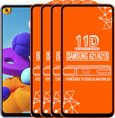 CYOR Edge To Edge Tempered Glass for SAMSUNG A21(Pack of 4)