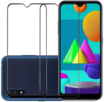 HIE POWER Edge To Edge Tempered Glass for Samsung Galaxy M01 Core-| 9H Hardness, Anti-Scratch Edge to Edge Full Glue Mobile Screen protector with Wet & dry Wipes |(Pack of 2)