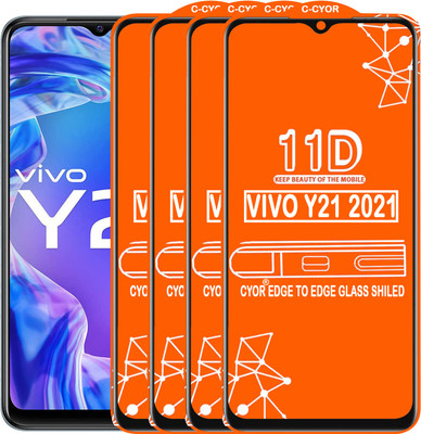 CYOR Edge To Edge Tempered Glass for VIVO Y21 2021(Pack of 4)