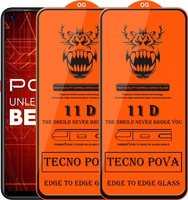 Forego Edge To Edge Tempered Glass for Tecno Pova(Pack of 2)