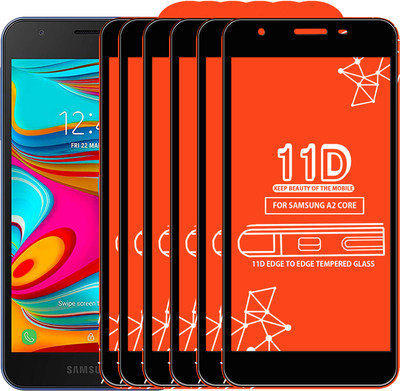 Qyist Edge To Edge Tempered Glass for Samsung Galaxy A2 Core(Pack of 6)