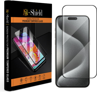 MS-Shield Edge To Edge Tempered Glass for Apple iPhone 15 Pro Max, High Transparency HD+ Glass Protection(Pack of 1)