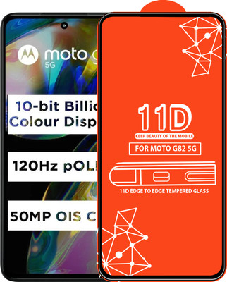 Roxel Edge To Edge Tempered Glass for Moto G82 5G(Pack of 1)