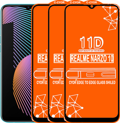 CYOR Edge To Edge Tempered Glass for REALME NARZO 10(Pack of 3)