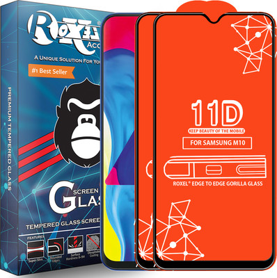 Roxel Edge To Edge Tempered Glass for Samsung Galaxy M10(Pack of 2)