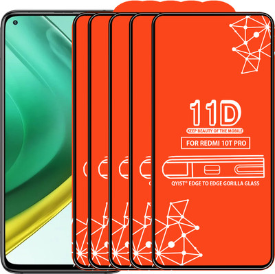 Qyist Edge To Edge Tempered Glass for Mi 10T Pro(Pack of 5)