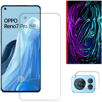 SOMTONE Edge To Edge Tempered Glass for Oppo Reno7 Pro 5G Tempered Glass Screen Protector | Anti-Scratch | Edge to Edge Full Coverage | 9H Hardness (1 FRONT SCREEN GUARD + 1 CAMERA LENS PROTECTOR + 1 FREE BACK EMBOSSED SKIN002)(Pack of 1)