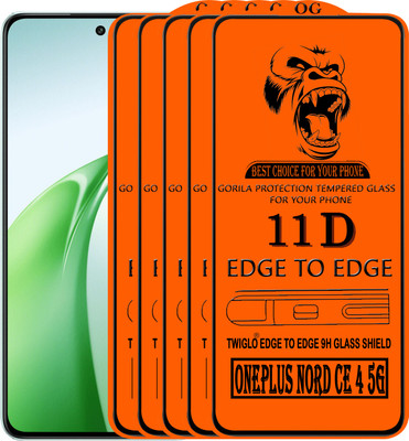 TWIGLO Edge To Edge Tempered Glass for ONEPLUS NORD CE 4 5G(Pack of 5)