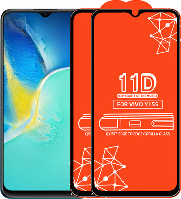 Qyist Edge To Edge Tempered Glass for Vivo Y15S(Pack of 2)