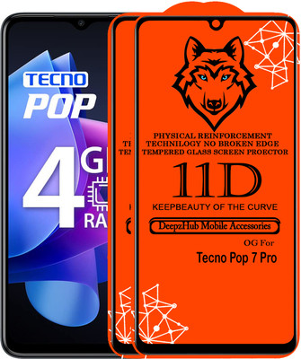 DeepzHub Edge To Edge Tempered Glass for Tecno Pop 7 pro(Pack of 2)