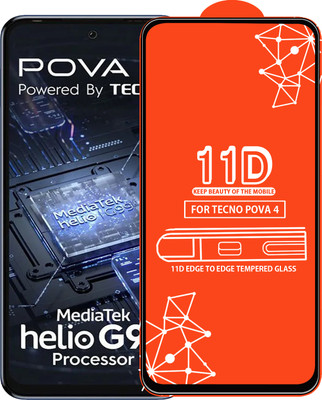 Qyist Edge To Edge Tempered Glass for Tecno Pova 4(Pack of 1)