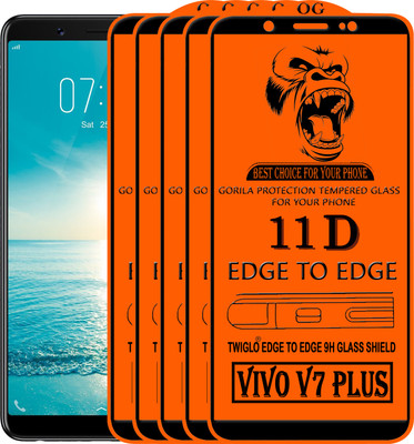 TWIGLO Edge To Edge Tempered Glass for VIVO V7 Plus(Pack of 5)
