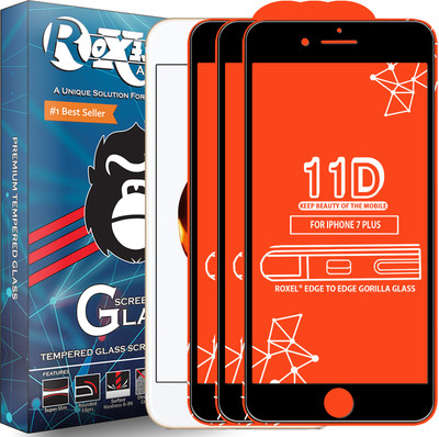 Roxel Edge To Edge Tempered Glass for Apple iPhone 7 Plus(Pack of 3)