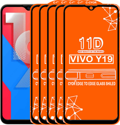 CYOR Edge To Edge Tempered Glass for VIVO Y19(Pack of 5)