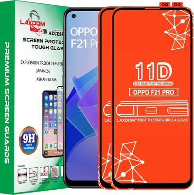 Laxdom Edge To Edge Tempered Glass for OPPO F21 PRO(Pack of 2)