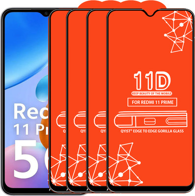 Qyist Edge To Edge Tempered Glass for Redmi 11 Prime 5G(Pack of 4)