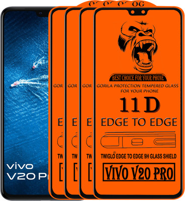 TWIGLO Edge To Edge Tempered Glass for VIVO V20 PRO(Pack of 4)