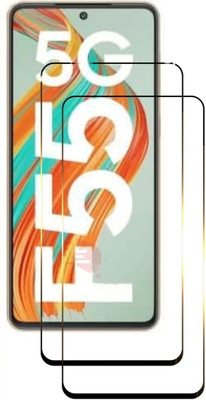 9H Edge To Edge Tempered Glass for Samsung Galaxy F55 5G-| Screen Protector Full HD Quality Tempered Glass Anti-Scratch Edge to Edge Coverage with Easy Installation Kit (Black) |(Pack of 2)