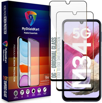 MyShieldKart Edge To Edge Tempered Glass for Samsung M34 5G**NeoShield**Millitary Grade-Anti Explosion-Tempered Glass/Full Screen Coverage-Edge to Edge/9H Hardness/With Easy Installation Kit(Pack of 2)