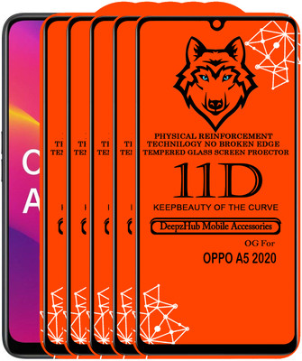 CRodible Edge To Edge Tempered Glass for OPPO A5 2020(Pack of 5)