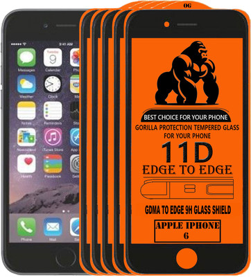 GDMA Edge To Edge Tempered Glass for Apple iPhone 6(Pack of 5)