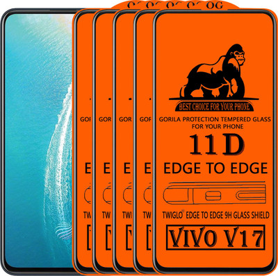 TWIGLO Edge To Edge Tempered Glass for VIVO V17(Pack of 5)
