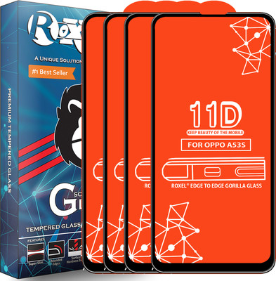 Roxel Edge To Edge Tempered Glass for Oppo A53S(Pack of 4)