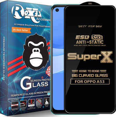 Roxel Edge To Edge Tempered Glass for OPPO A53(Pack of 1)