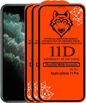 DeepzHub Edge To Edge Tempered Glass for iPhone 11 Pro(Pack of 3)