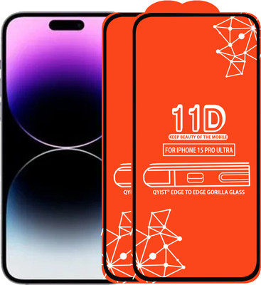 Qyist Edge To Edge Tempered Glass for Iphone 15 Pro Ultra(Pack of 2)