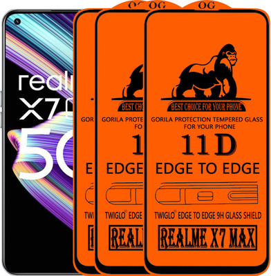 TWIGLO Edge To Edge Tempered Glass for REALME X7 MAX(Pack of 3)
