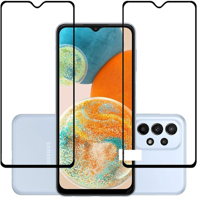 NIMMIKA ENTERPRISES Edge To Edge Tempered Glass for Samsung Galaxy A23 4G(11D Full-Screen Coverage | Comprehensive protection | High-quality material | Multi-layered coating | Clear and smooth surface | Thin and lightweight | Easy to install)(Pack of 2)