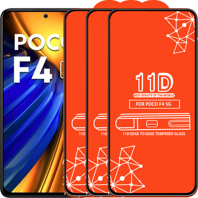 Roxel Edge To Edge Tempered Glass for Poco F4 5G(Pack of 3)