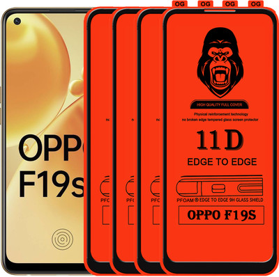 Laxdom Edge To Edge Tempered Glass for OPPO F19S(Pack of 4)
