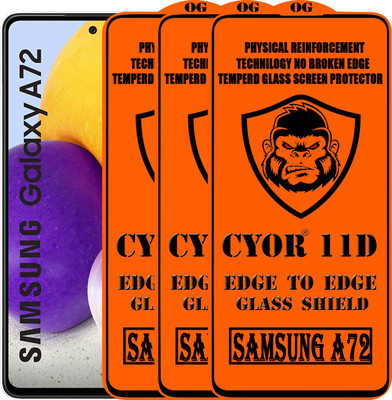 CYOR Edge To Edge Tempered Glass for SAMSUNG A72(Pack of 3)
