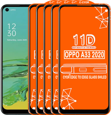 CYOR Edge To Edge Tempered Glass for OPPO A33 2020(Pack of 5)