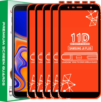 Laxdom Edge To Edge Tempered Glass for SAMSUNG GALAXY J6 PLUS(Pack of 5)