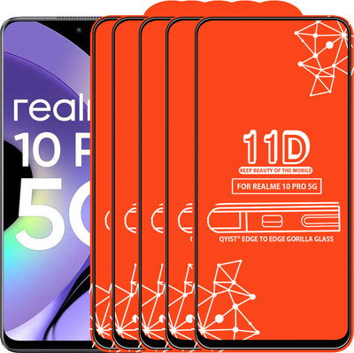 Qyist Edge To Edge Tempered Glass for Realme 10 Pro 5G(Pack of 5)