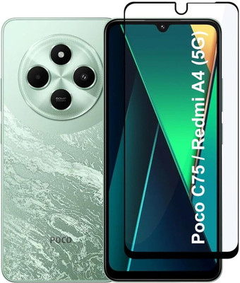 EITANSHA CREATION Edge To Edge Tempered Glass for POCO C75 5G, Redmi A4(Pack of 1)
