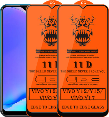 Forego Edge To Edge Tempered Glass for Vivo Y17(Pack of 2)