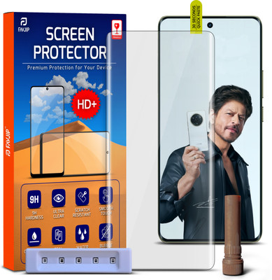 FAVJIP Edge To Edge Tempered Glass for Realme 14 Pro, realme 14 Pro 5G, 3D Curved UV Liquide Glue Screen Guard Protector with Easy Installation Kit(Pack of 1)